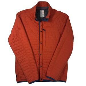 Relwen Windjammer Jacket Mens Size M Orange Excellent Quilted Puffer Zip Snap